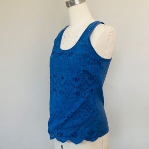 Size 12 Blue Papaya Weekend Eyelet Sleeveless Pullover Top